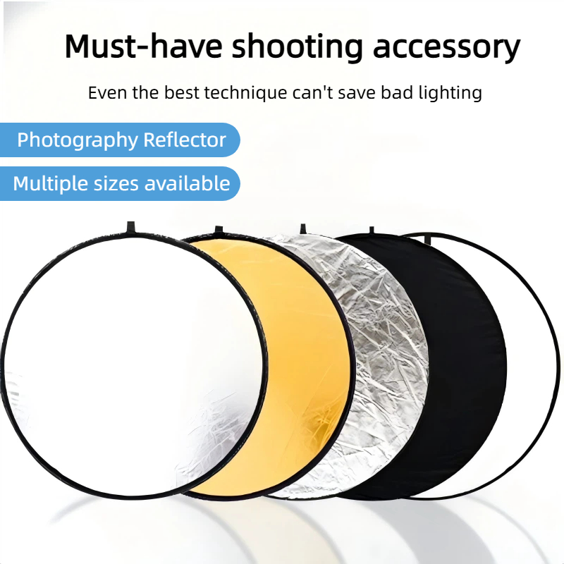 Photography Lighting Kit Portable - 2-in-1 Doppelseitiger Gold-Silber-Reflektor Tragbares Faltbares Lichtpanel