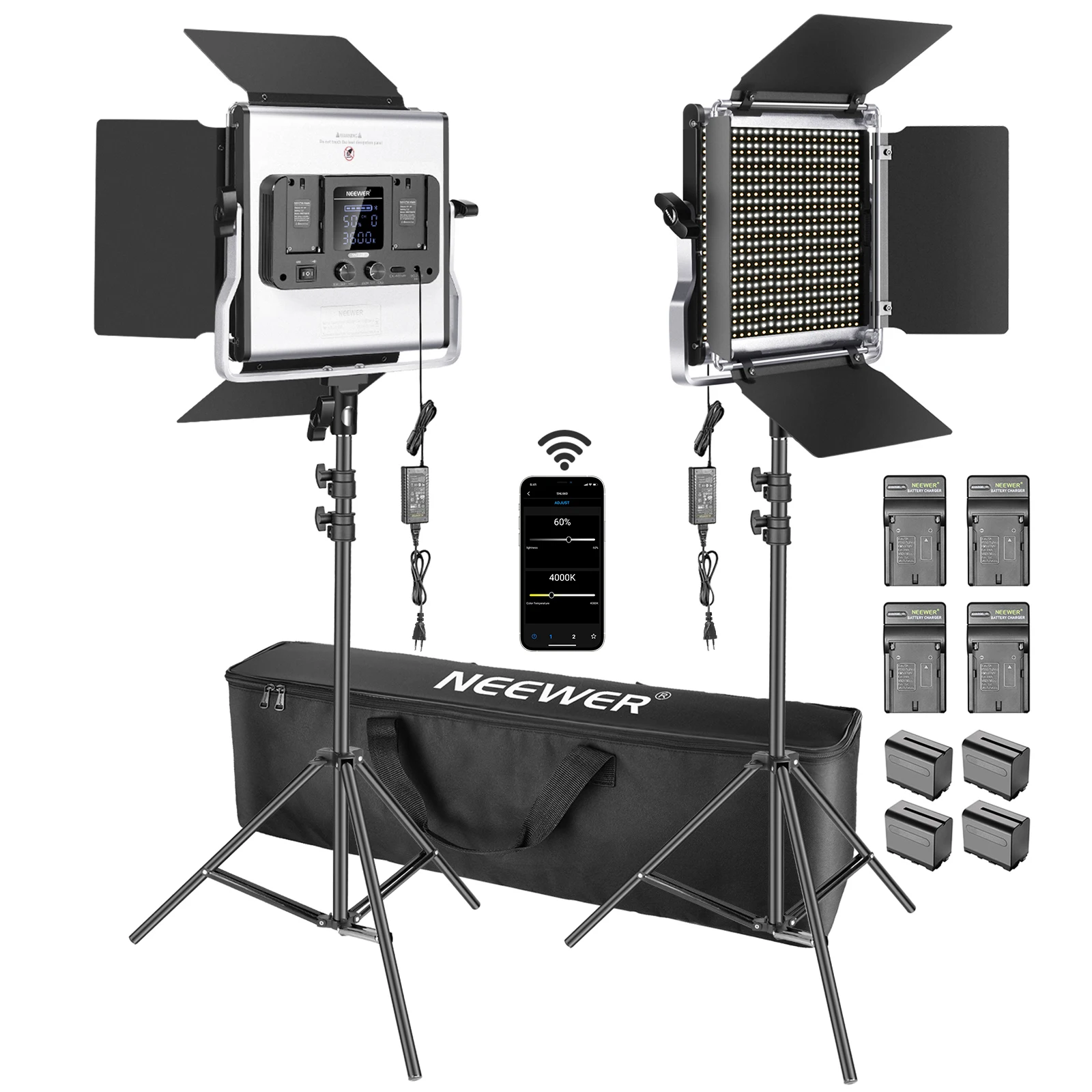 Photography Lighting Kit Neewer - Neewer 2er-Pack 660 LED-Videoleuchten mit APP-Steuerung,