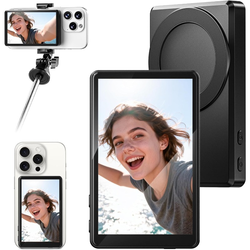 Photography Lighting Set - Selfie-Monitorbildschirm mit Magnetischer Rückkamera, Eingebautem Bluetooth