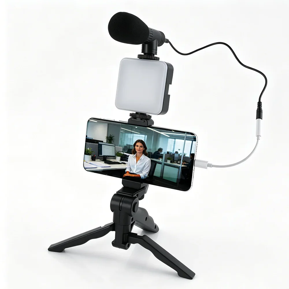 Photography Lighting Kit Portable - Smartphone-Vlogging-Kit LED-Videoleuchte Kamera Wiederaufladbare Beleuchtung Tragbare
