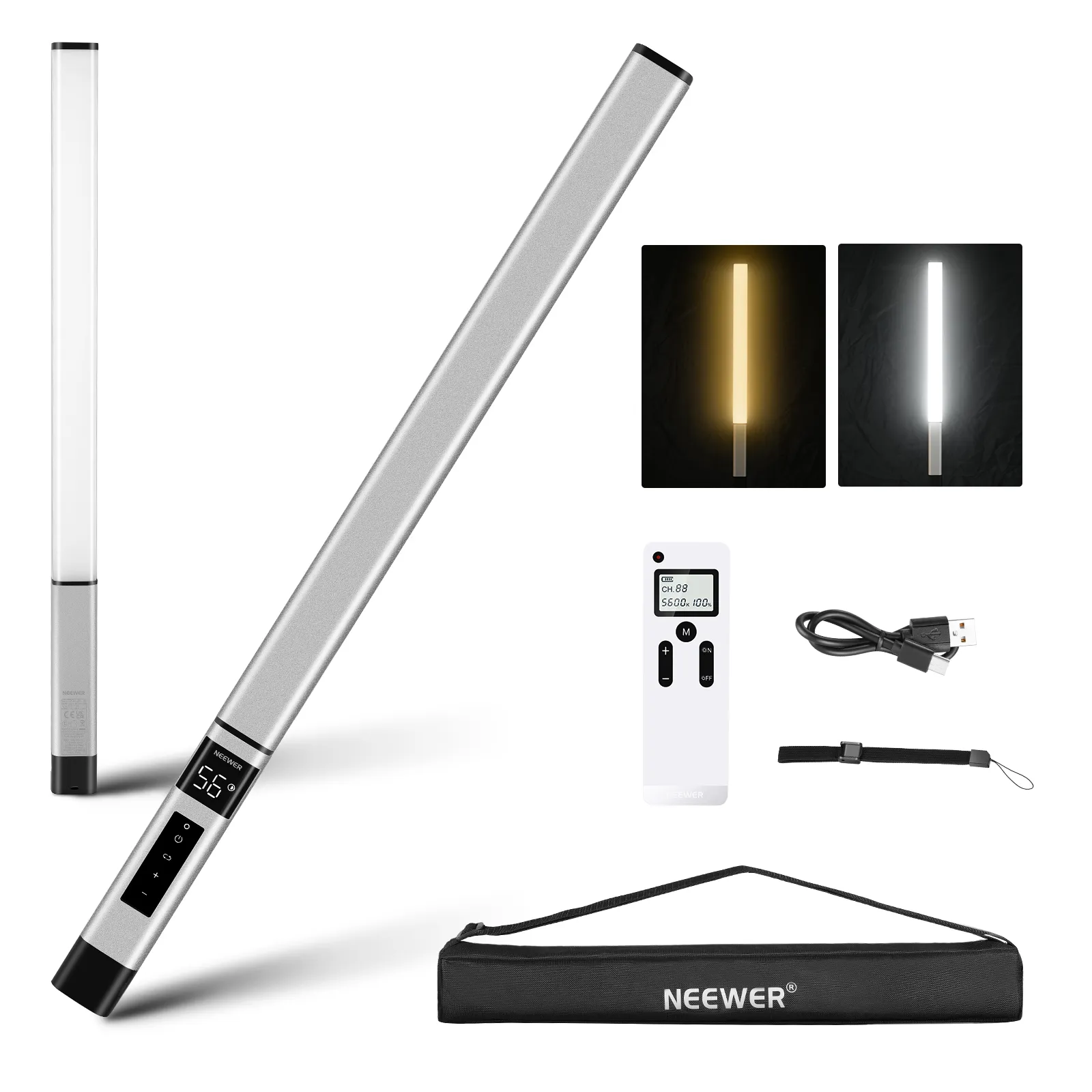 Photography Lighting Kit Neewer - Neewer Tragbarer LED-Videolichtstab, Fotografie-Beleuchtungsset mit Fernbedienung,