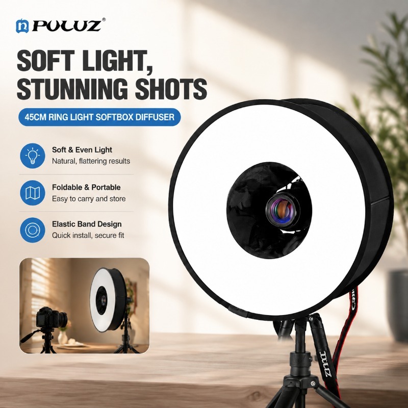Photography Lighting Modifiers - Faltbarer 45cm Ringblitz-Softbox aus Puluz, universeller