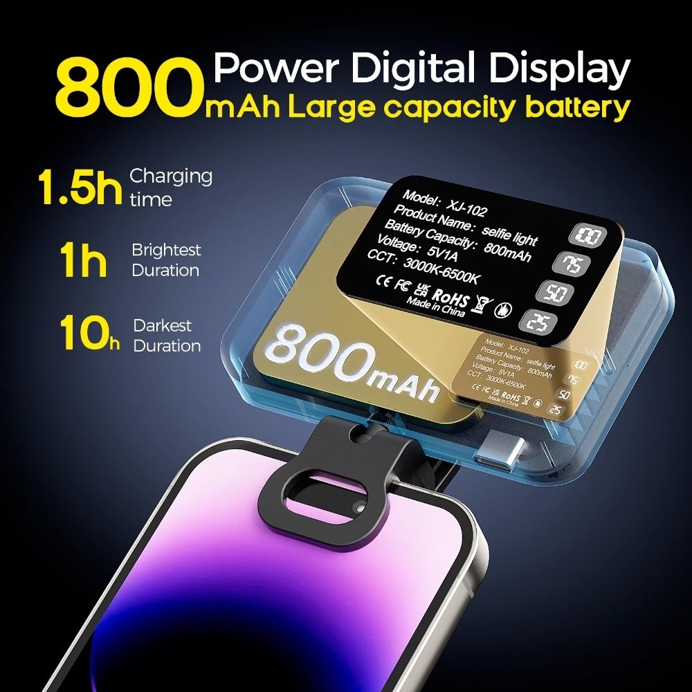 Photography Using Lighting - 800/1000mAh LED Selfie-Licht 3 Modi USB