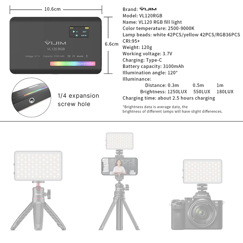 2026 Neu 120 RGB Taschen-Fill- – Photography Lighting Indoor Bewertung und Preis